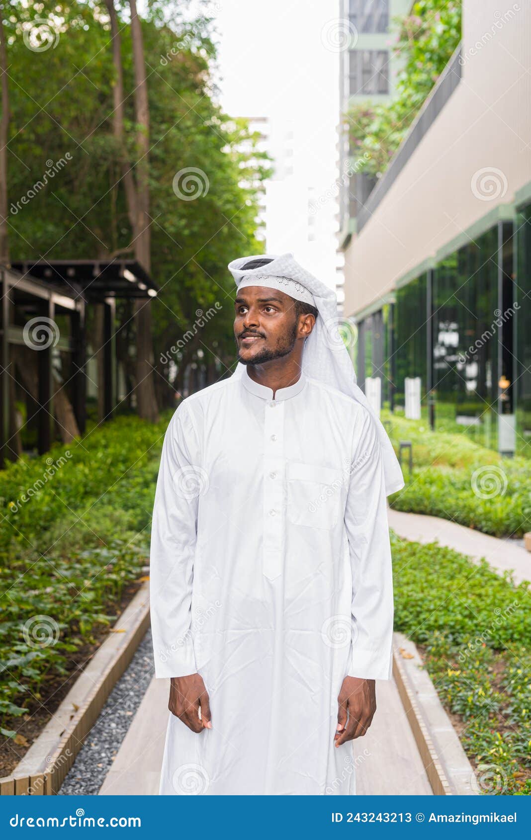 Portrait of African Muslim Man Wearing Religious Clothing an Scarf ...