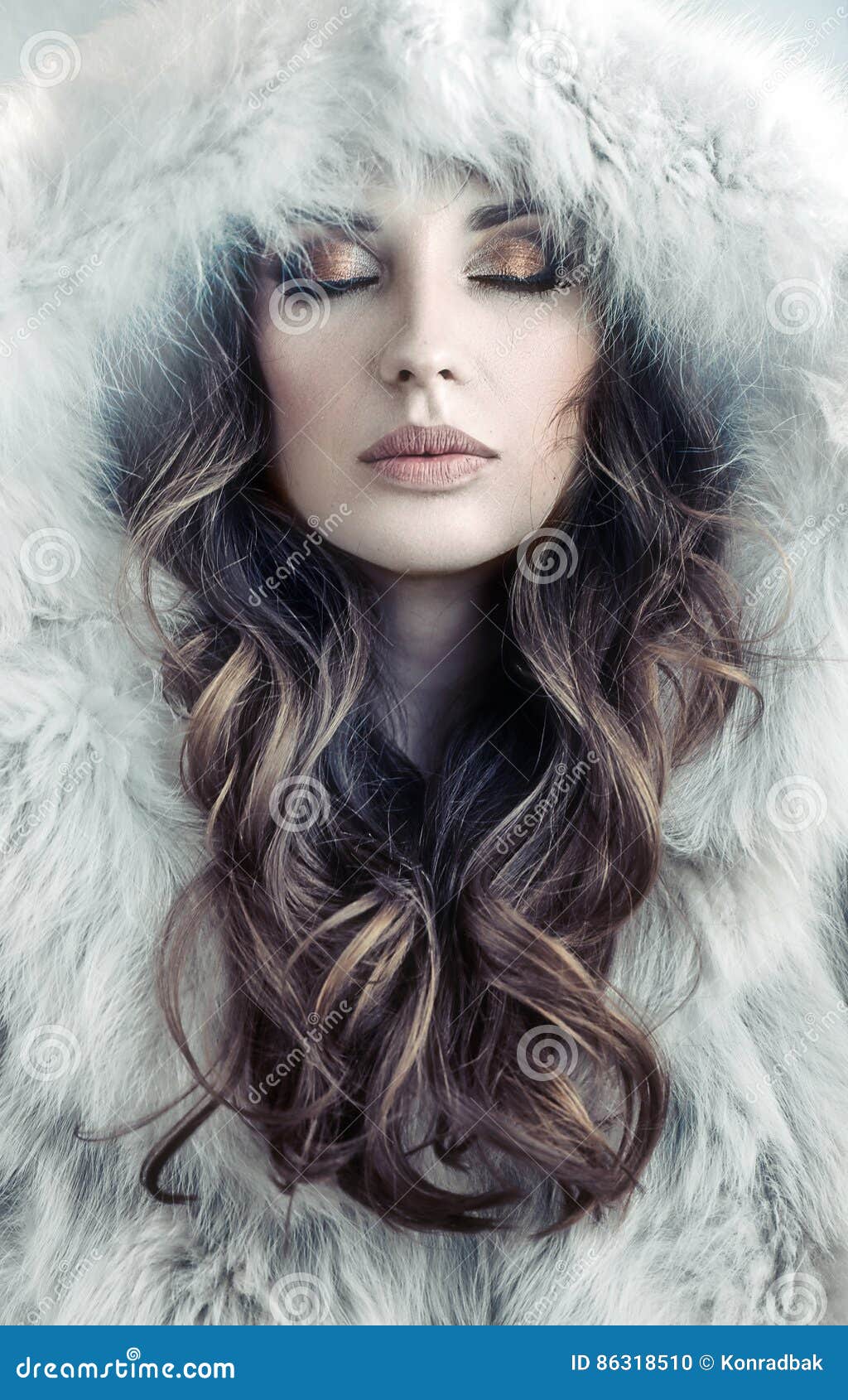 Portrait of an Alluring, Young Lady Winter Stock Photo - Image of coat ...