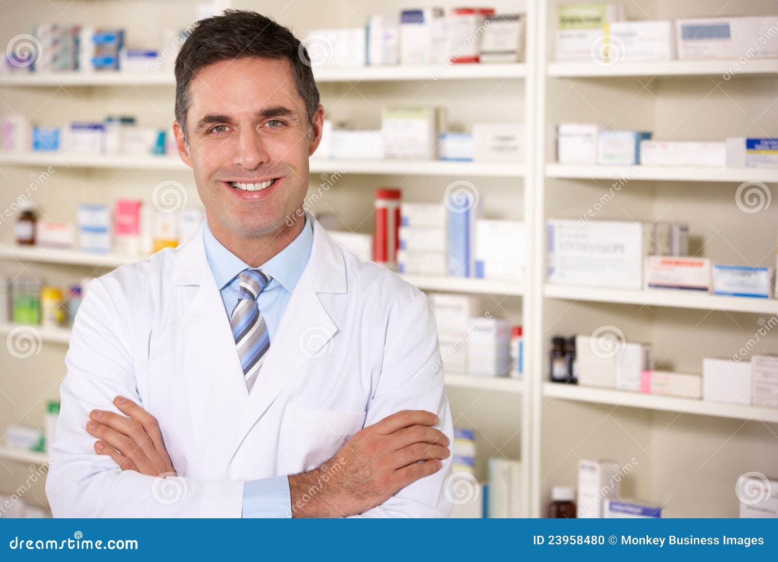 Portrait American Pharmacist at Work Stock Photo - Image of person