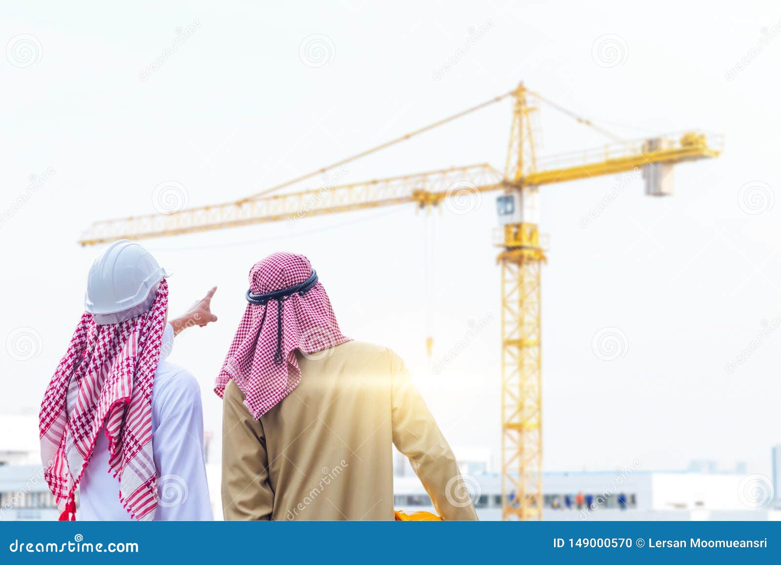 Portrait of Arabian Engineer Talking about Saudi Job with Commitment To Success at Construction