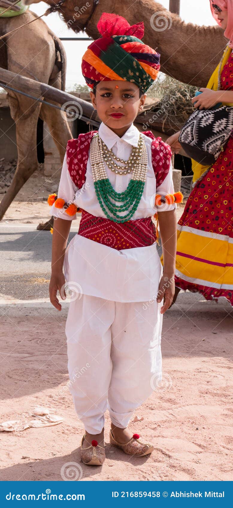 Portrait of Artist in Traditional Rajasthani Dress at Bikaner ...