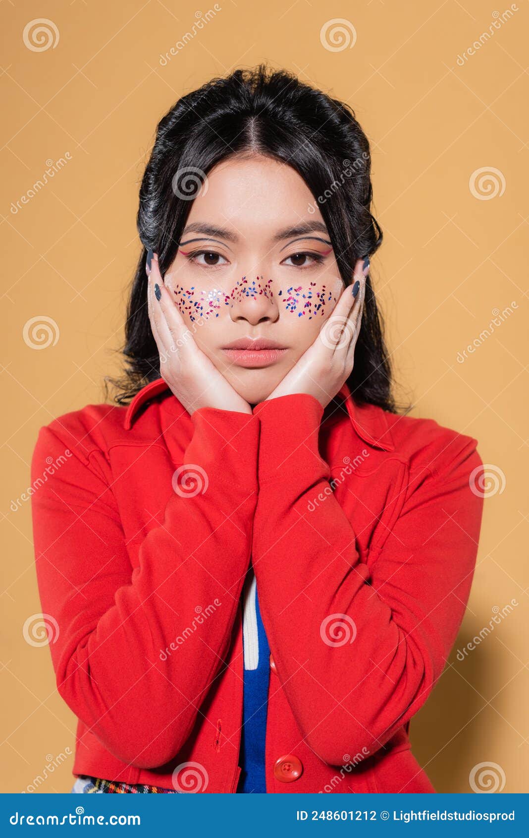Portrait of Asian Woman with Glitter Stock Photo - Image of style ...