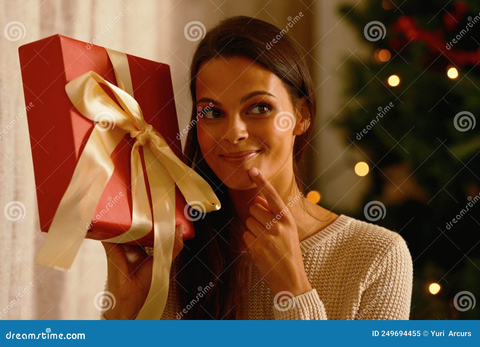 All I Want For Christmas Is You Portrait Of An Attractive Female Pretending She Doesnt Know