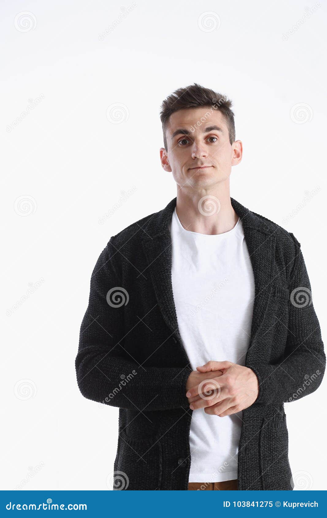 Portrait of an Attractive Man in a Sweater Stock Image - Image of look ...