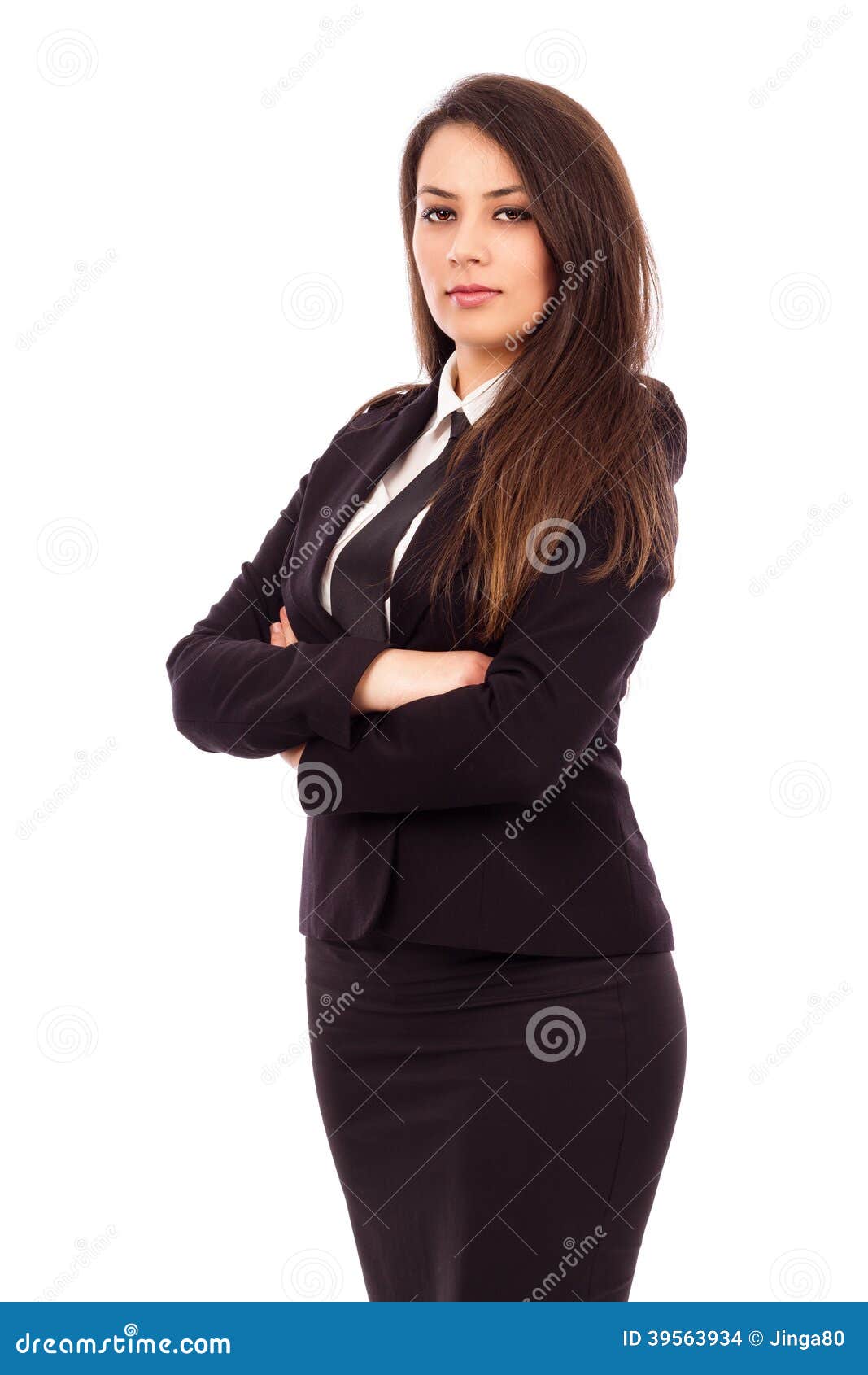 Portrait of an Attractive Young Businesswoman with Arms Folded Stock ...