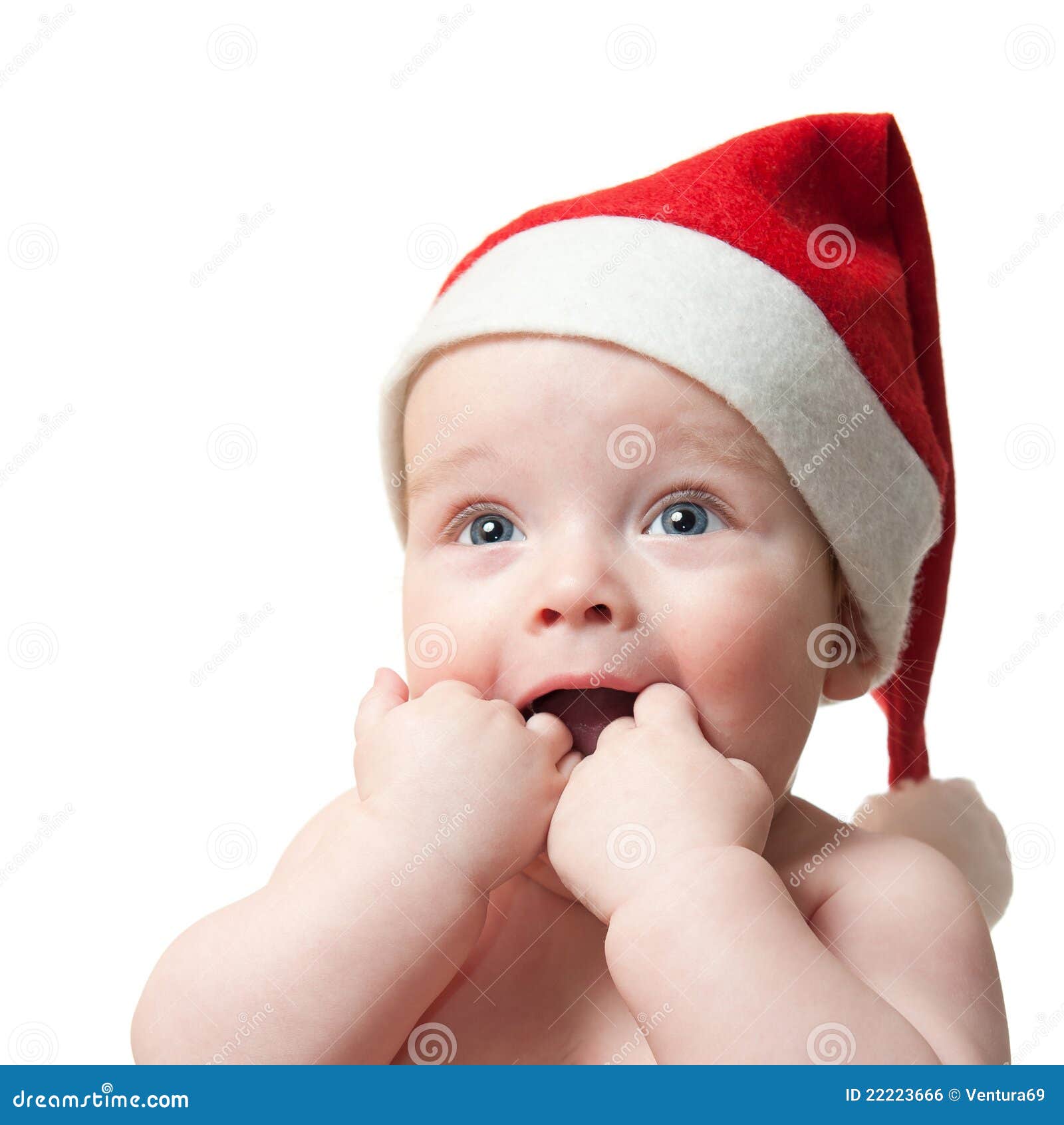 Portrait of Baby Boy in Christmas Hat Stock Photo Image of christmas