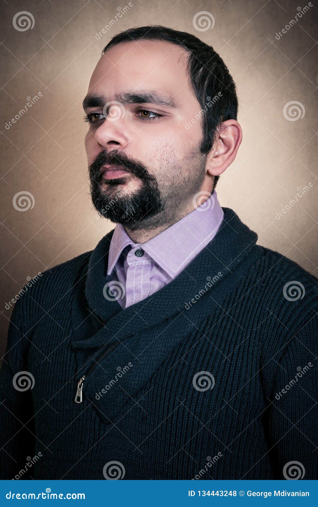 Portrait of bearded man stock photo. Image of brutal - 134443248