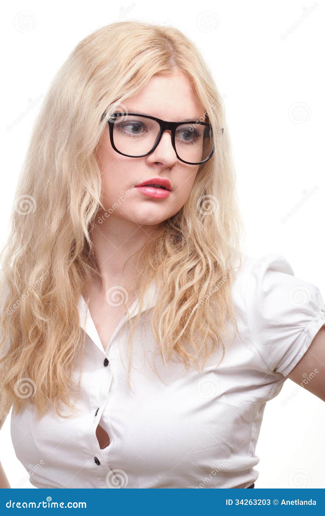 Portrait Of Beautiful Blonde Glasses Woman Stock Image