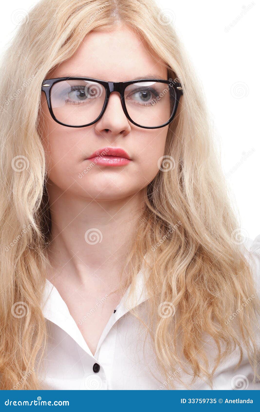 Portrait Of Beautiful Blonde Glasses Woman Stock Image Image Of Bright Lady 33759735