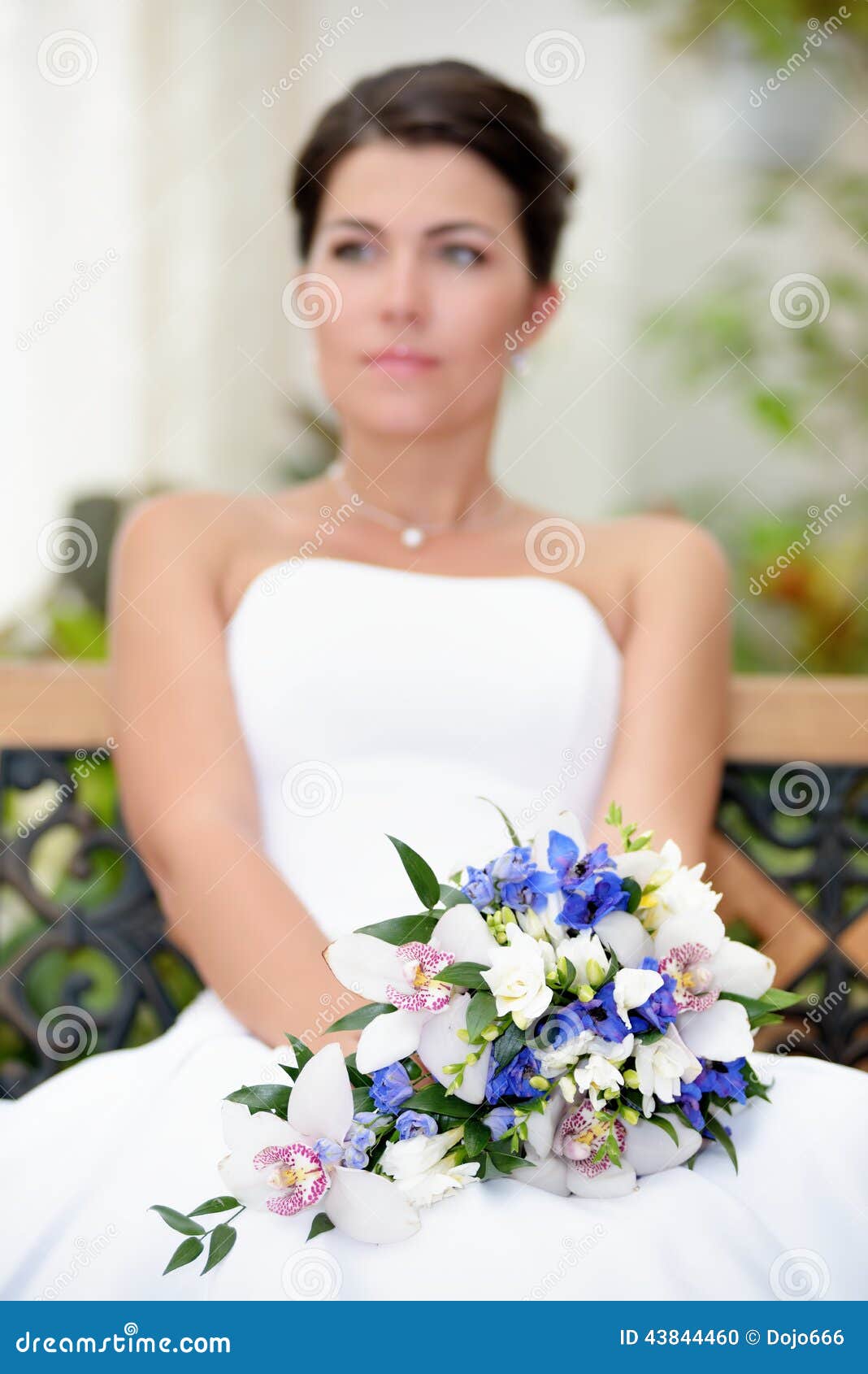 Portrait of Beautiful Bride with a Bunch of Flowers Stock Photo Image of girl, elegance 43844460