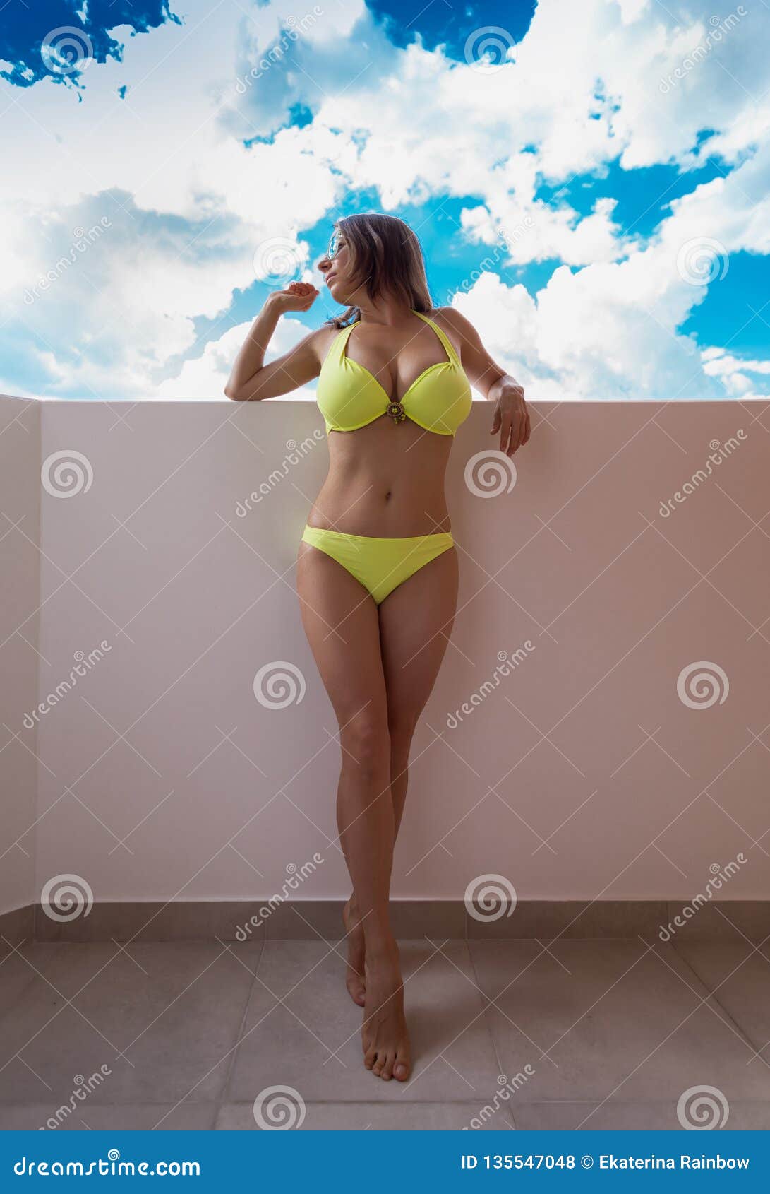 Yellow Bikini In Sea Stock Photo Image Of Female Island
