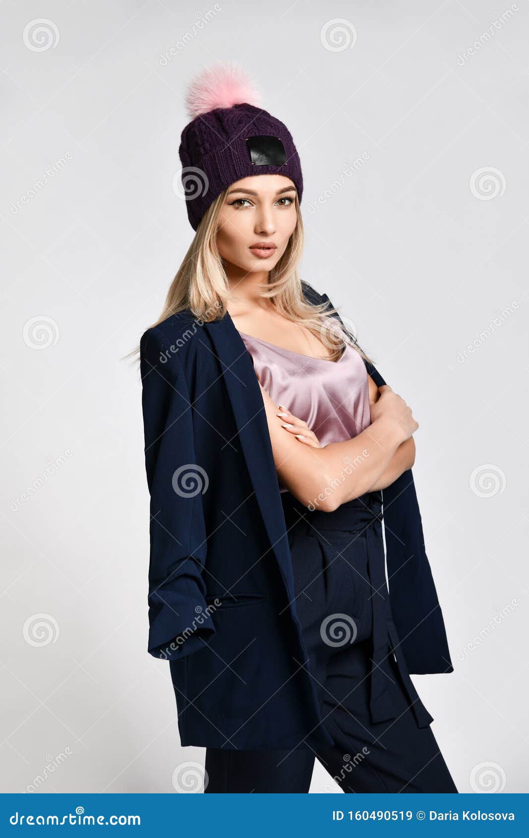 Portrait of Beautiful Business Woman Wearing Hat Stock Image - Image of ...