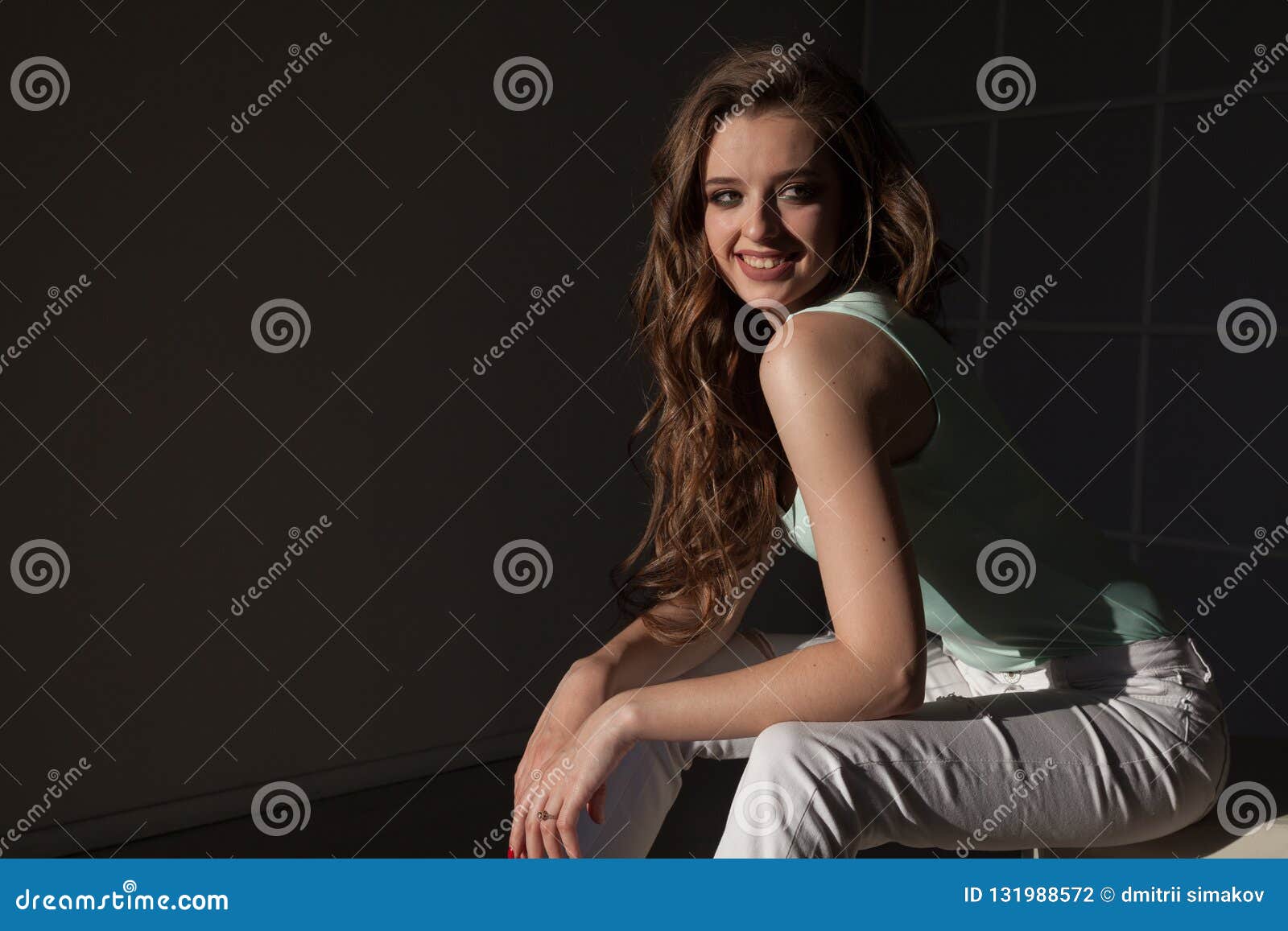 Portrait of Beautiful Fashionable Woman in the Black Dress Stock Photo ...