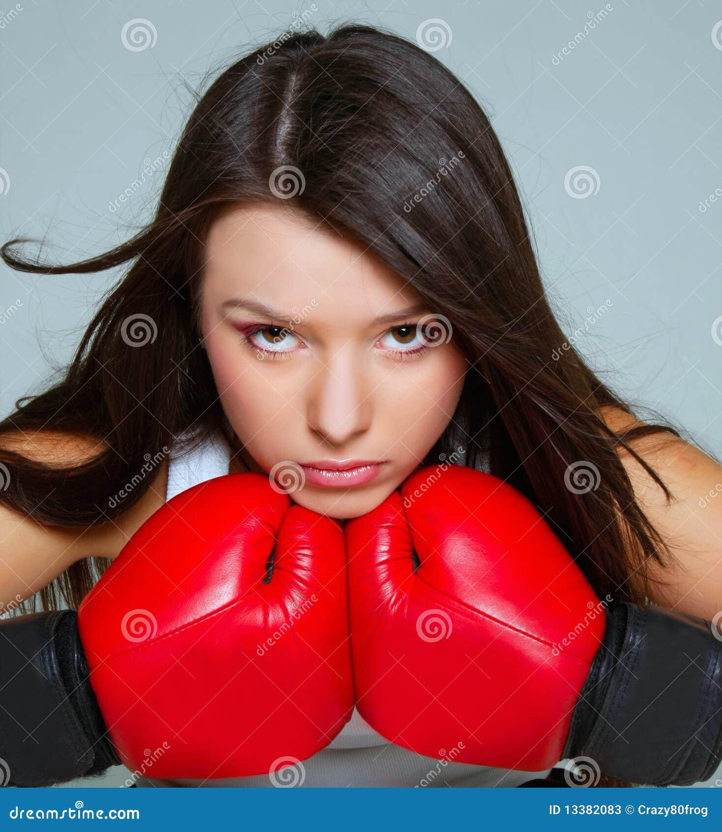 Portrait of Beautiful Female Boxer Stock Image Image of aggressive