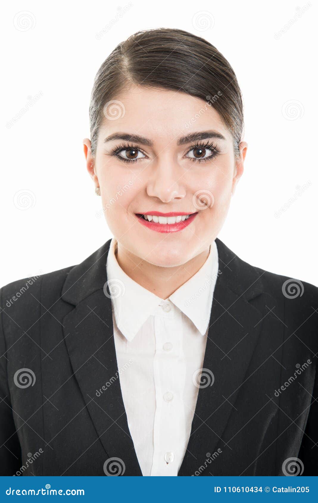 Portrait of Beautiful Female Flight Attendant Stock Photo - Image of ...