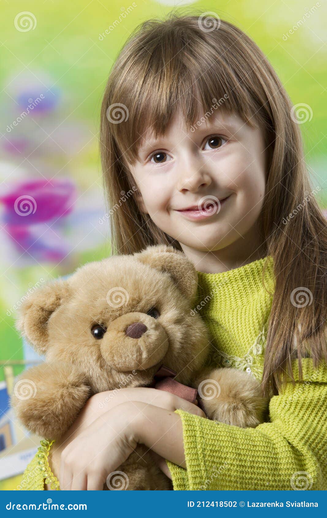 Portrait of a Beautiful Five Year Old Girl Stock Photo - Image of ...