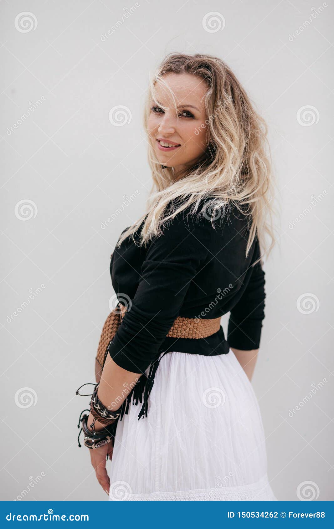 portrait of beautiful girl in boho style