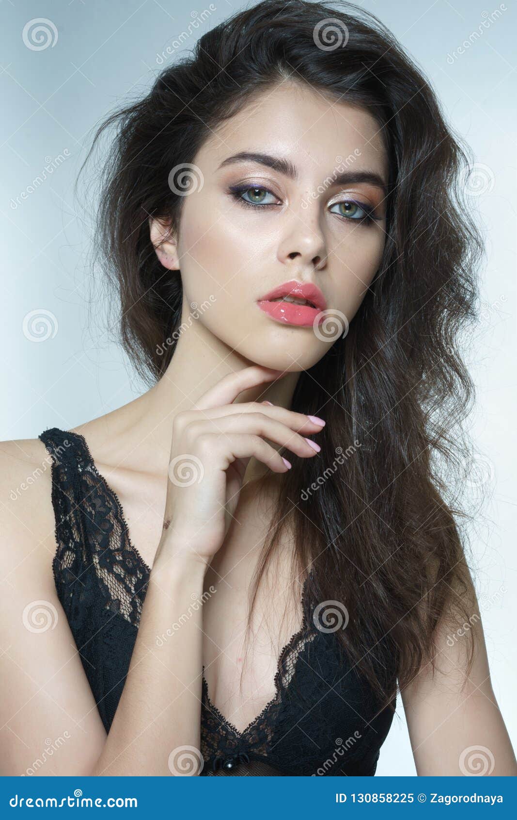 Portrait of a Beautiful Girl Glamorous Stock Image - Image of makeup ...