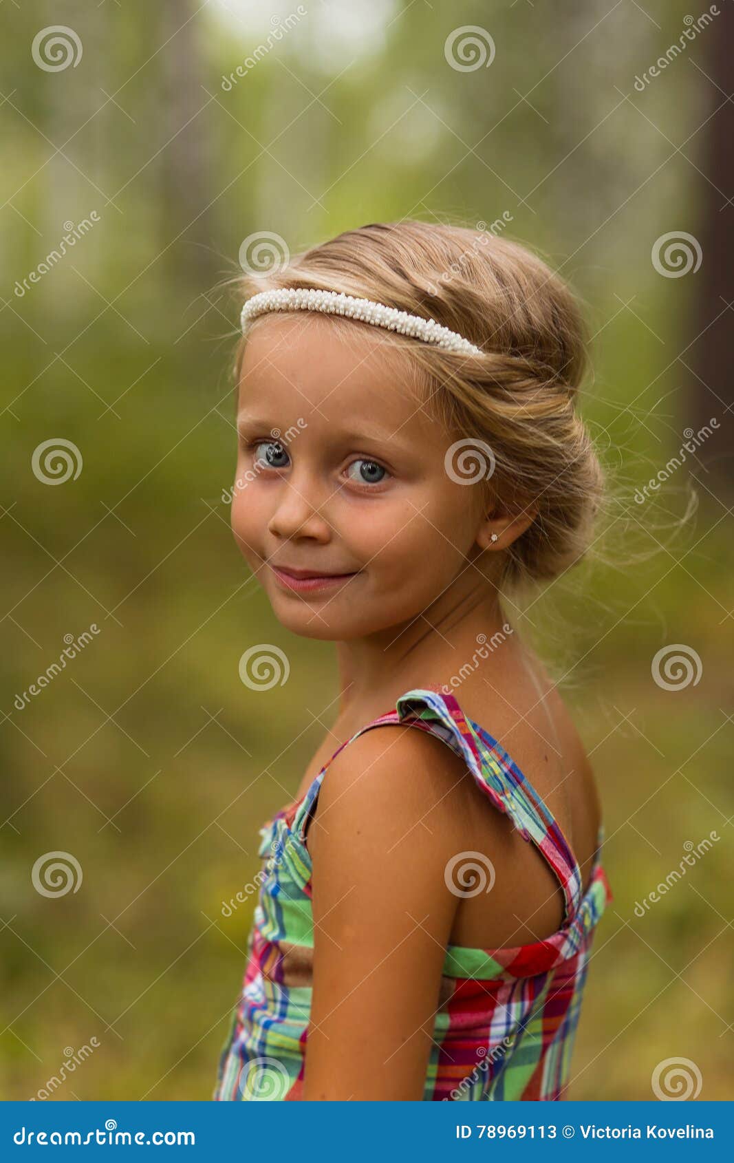 Portrait of a Beautiful Girl with Hairstyle in the Greek Style Summer Day  in the Forest Stock Image - Image of fashion, greek: 78969113
