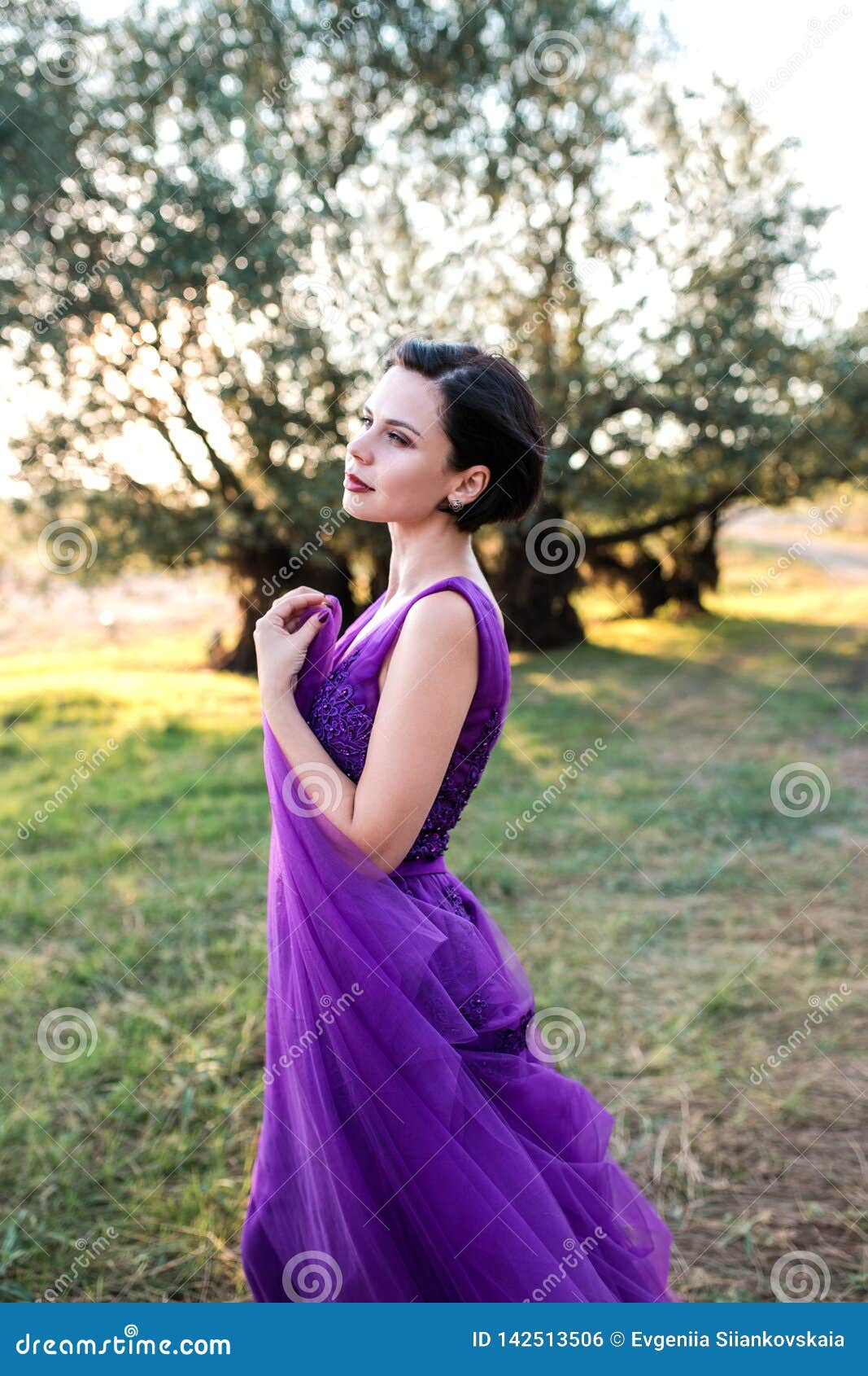 Portrait of Beautiful Girl in the Parkland. Stock Photo - Image of ...