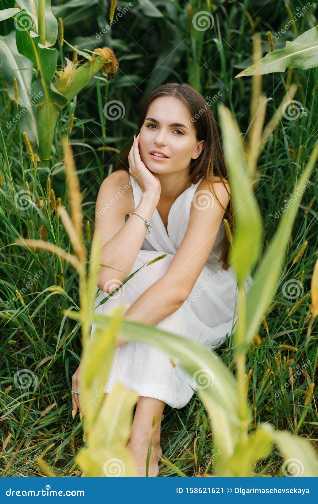 Fine Art Nude Girl In Grass Field