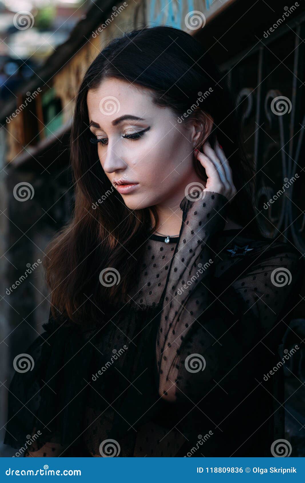 Portrait of a Beautiful Girl on the Street. Vertical Photo Stock Photo ...