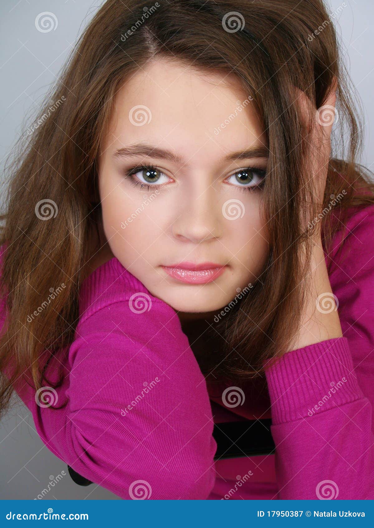 Portrait of the Beautiful Girl of the Teenager Stock Image - Image of ...