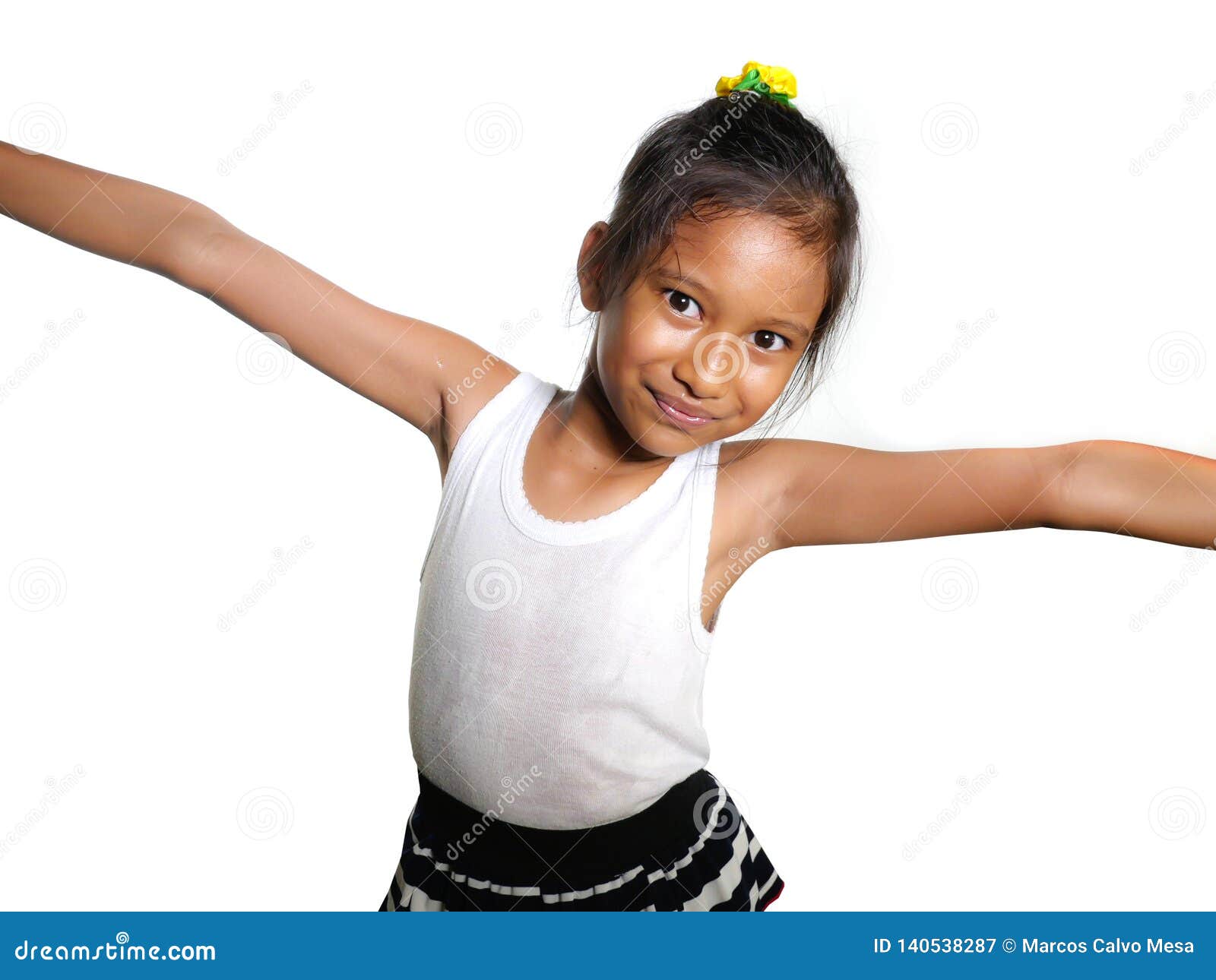 Portrait of Beautiful Happy and Excited Mixed Ethnicity Female Child ...