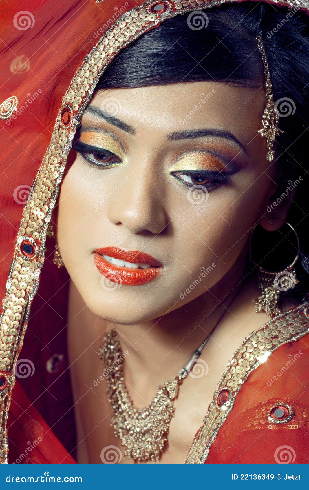 Portrait of Beautiful Happy Indian Bride Stock Image - Image of ...