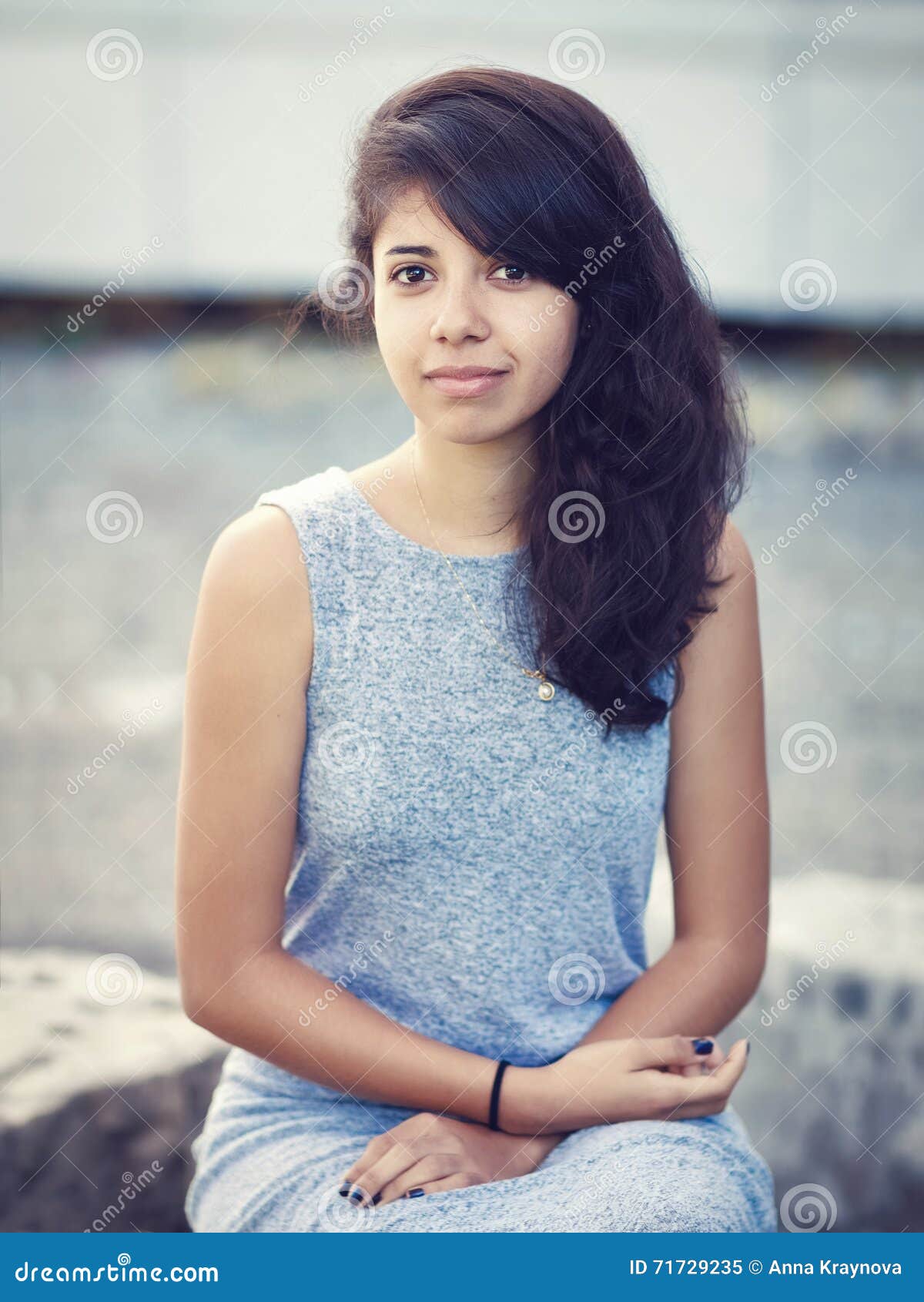 Portrait Of Beautiful Hispanic Latino White Girl Woman With