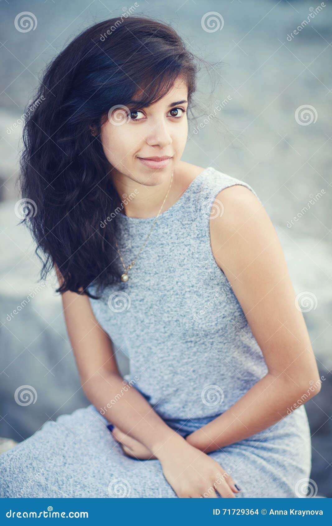 Portrait Of Beautiful Hispanic Latino White Girl Woman With