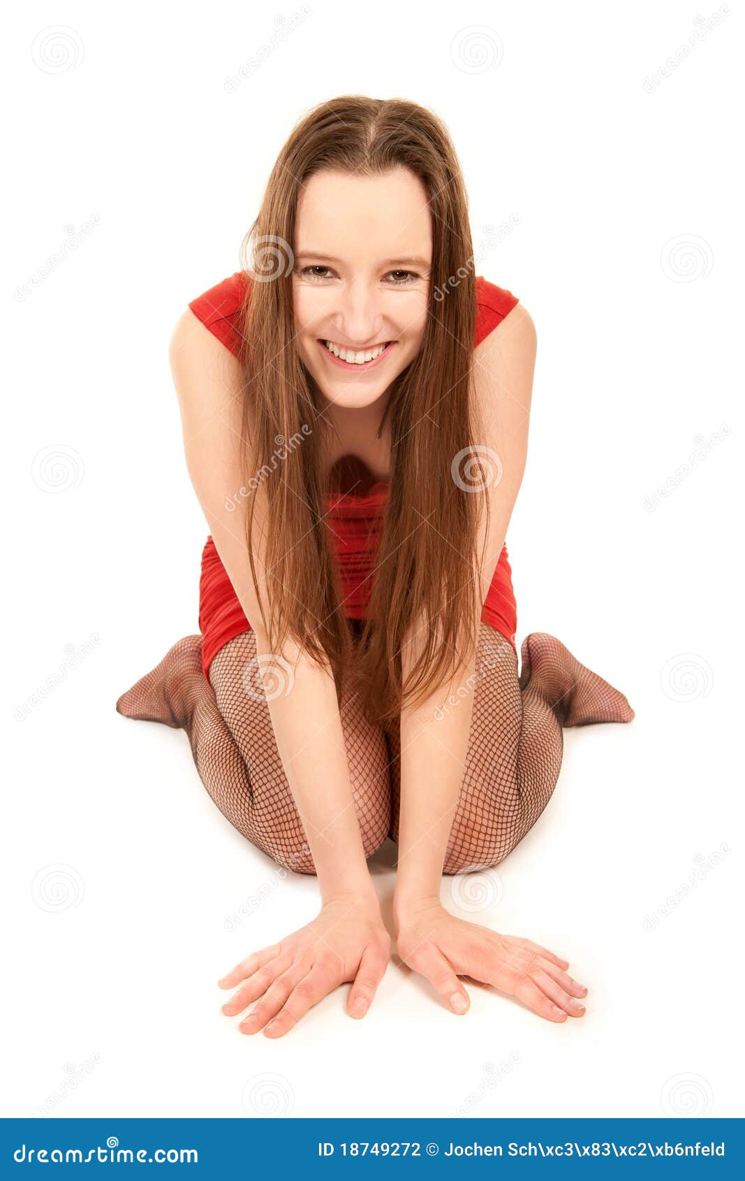 Girl On Her Knees Mouth Open