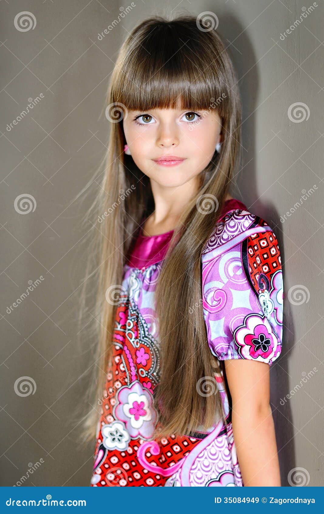 Portrait of a Beautiful Little Girl Stock Image - Image of childhood ...