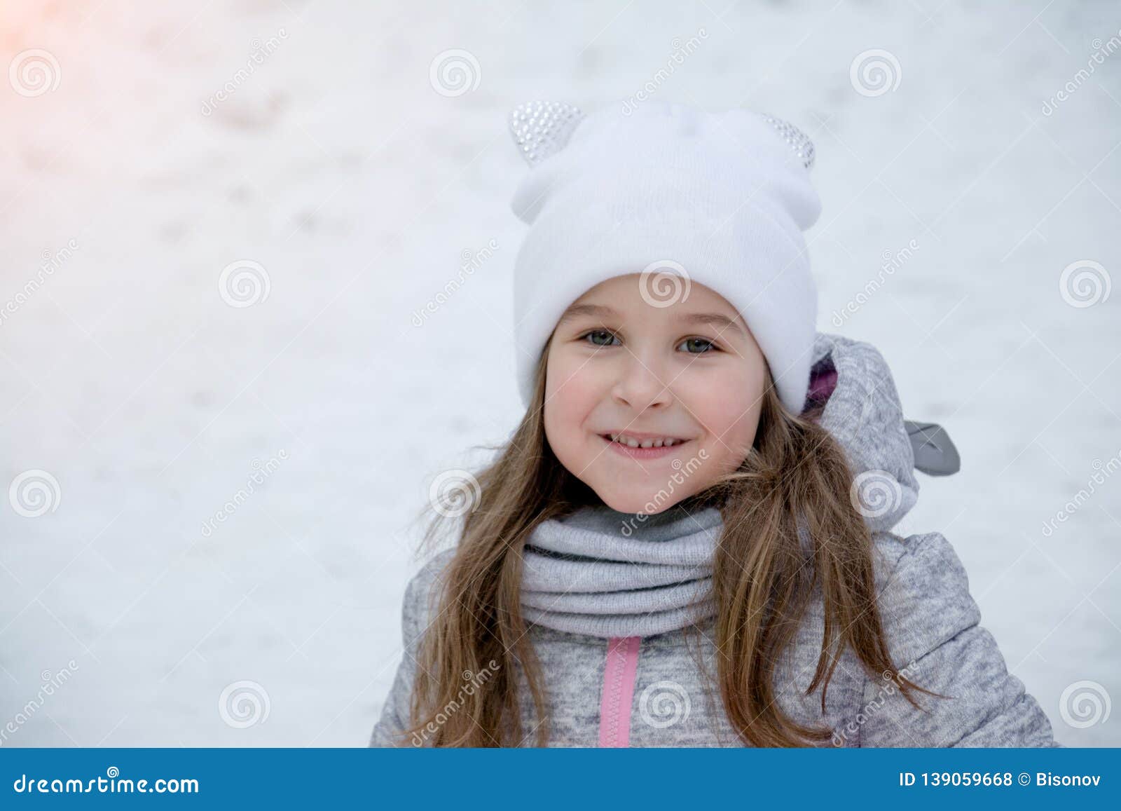 Portrait of a Beautiful Little Girl of 6 Years Stock Photo - Image of ...