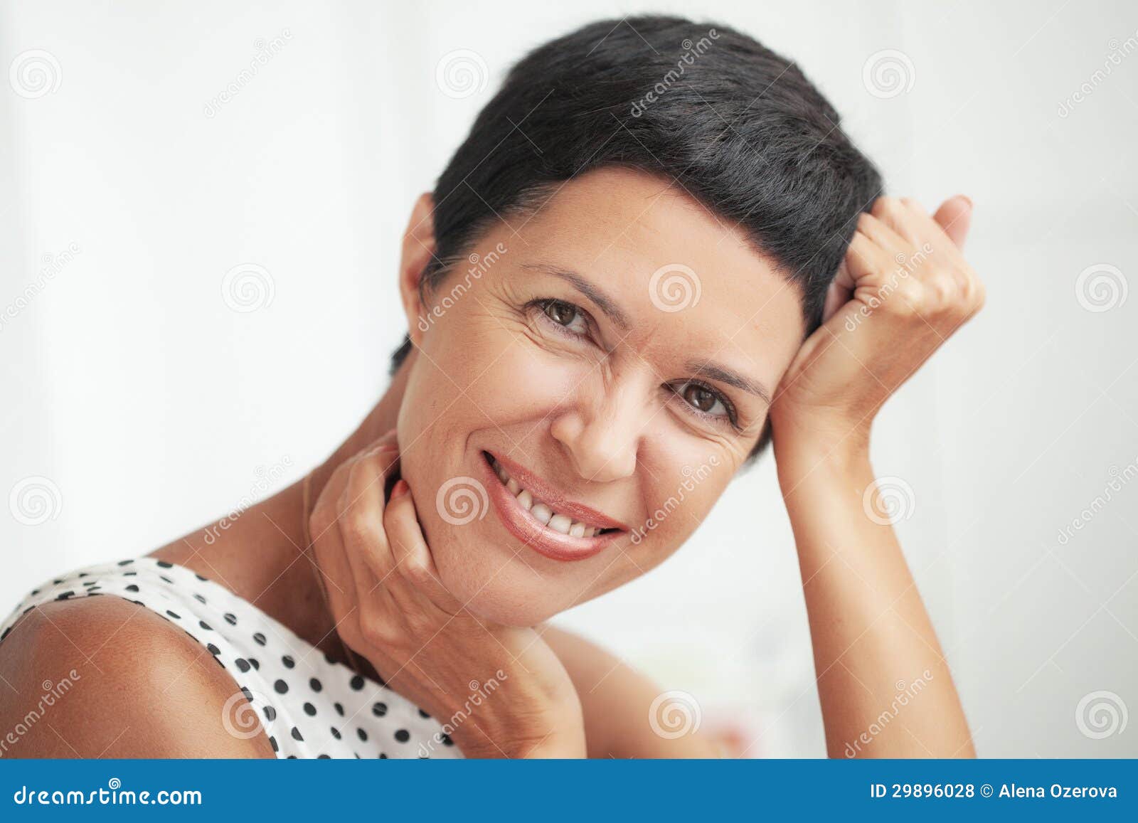 Beautiful Middle Aged Woman Stock Photo - Image of middle, cute: 29896028