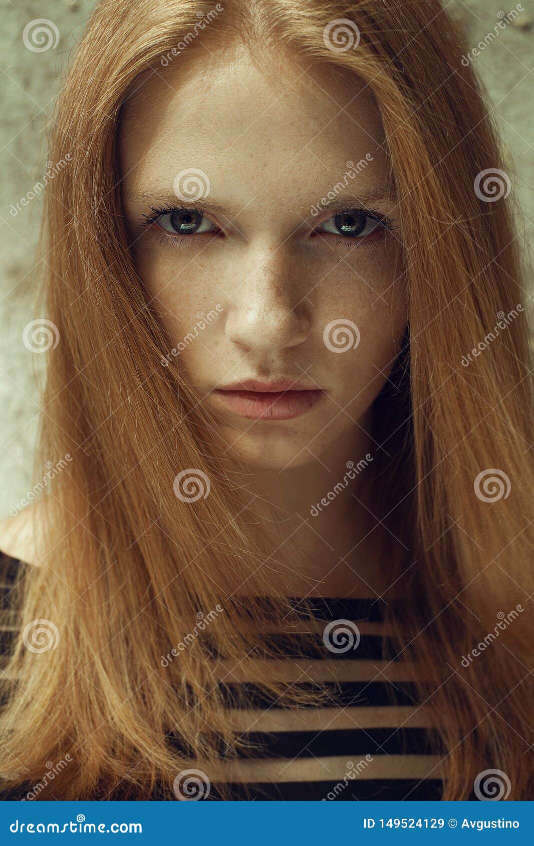 Portrait Of A Beautiful Red Haired Model Stock Image Image Of Facial