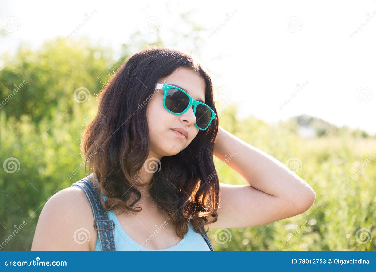 Portrait Of Beautiful Teen Girl In Sunglasses Stock Image Image Of 