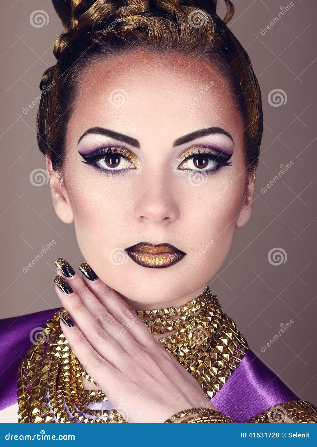 Portrait Of Beautiful Woman In Egyptian Style Stock Photo