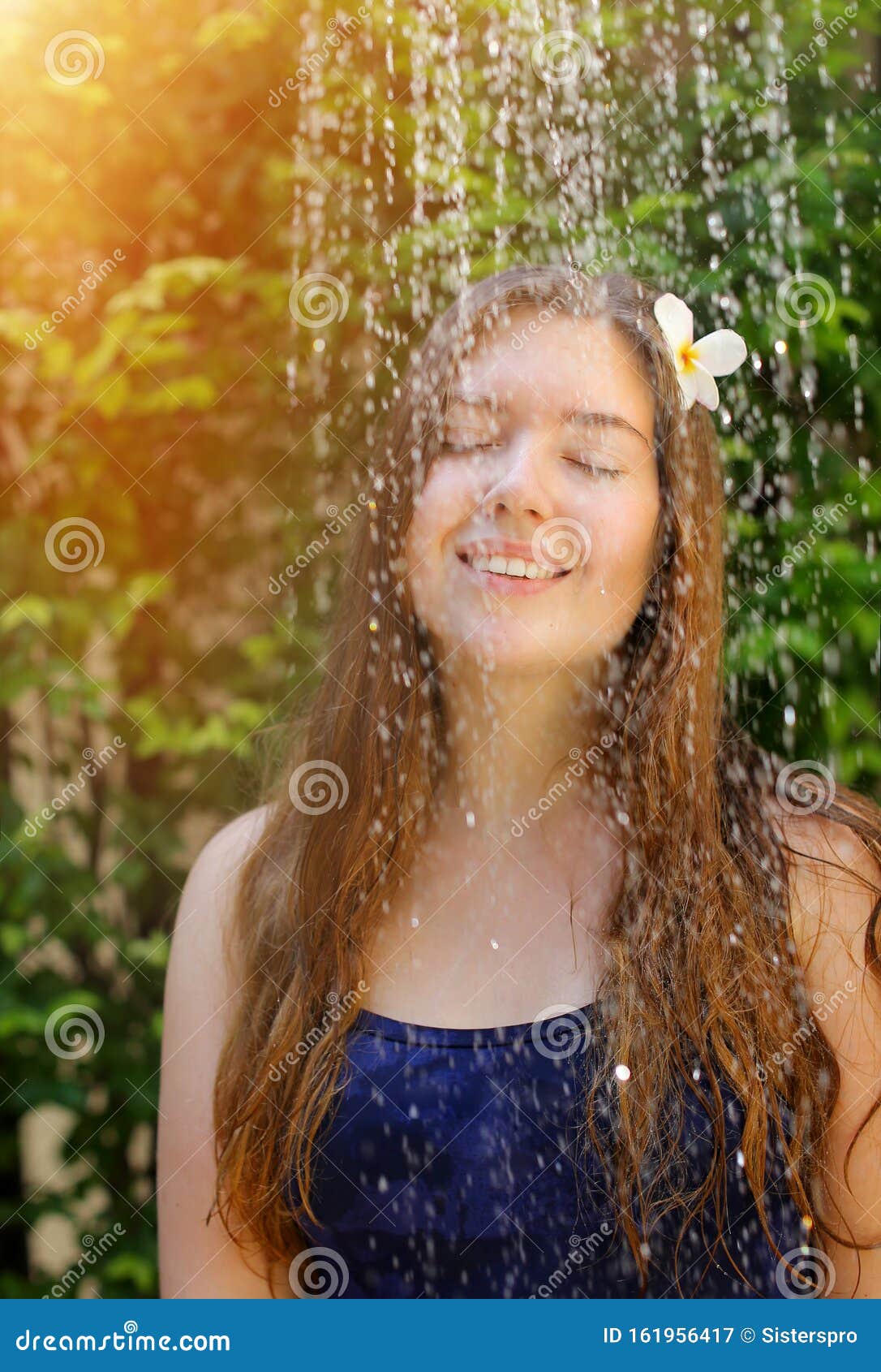 shower Taking outside a