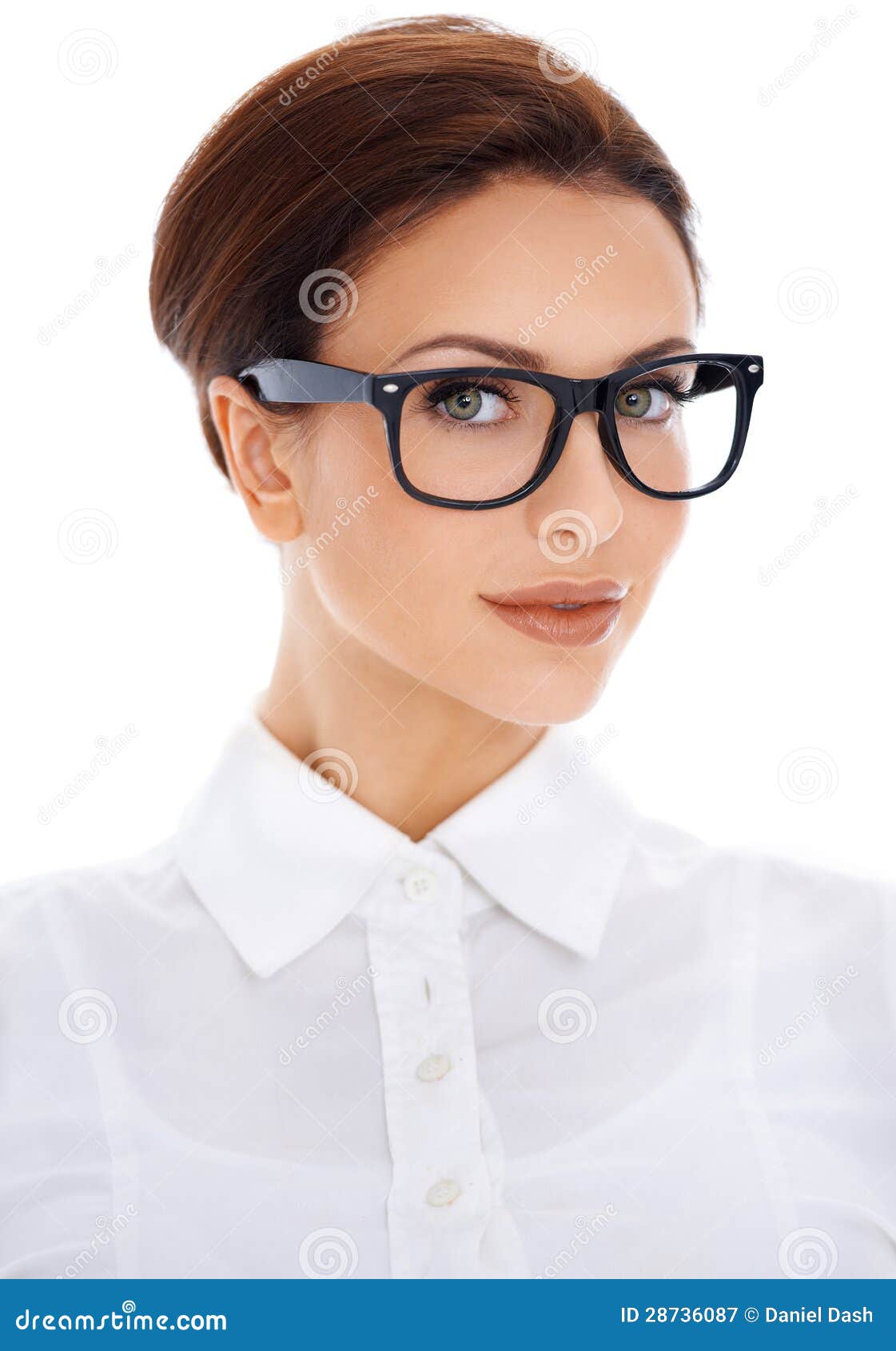 Portrait Of Beautiful Woman In Glasses Royalty Free Stock