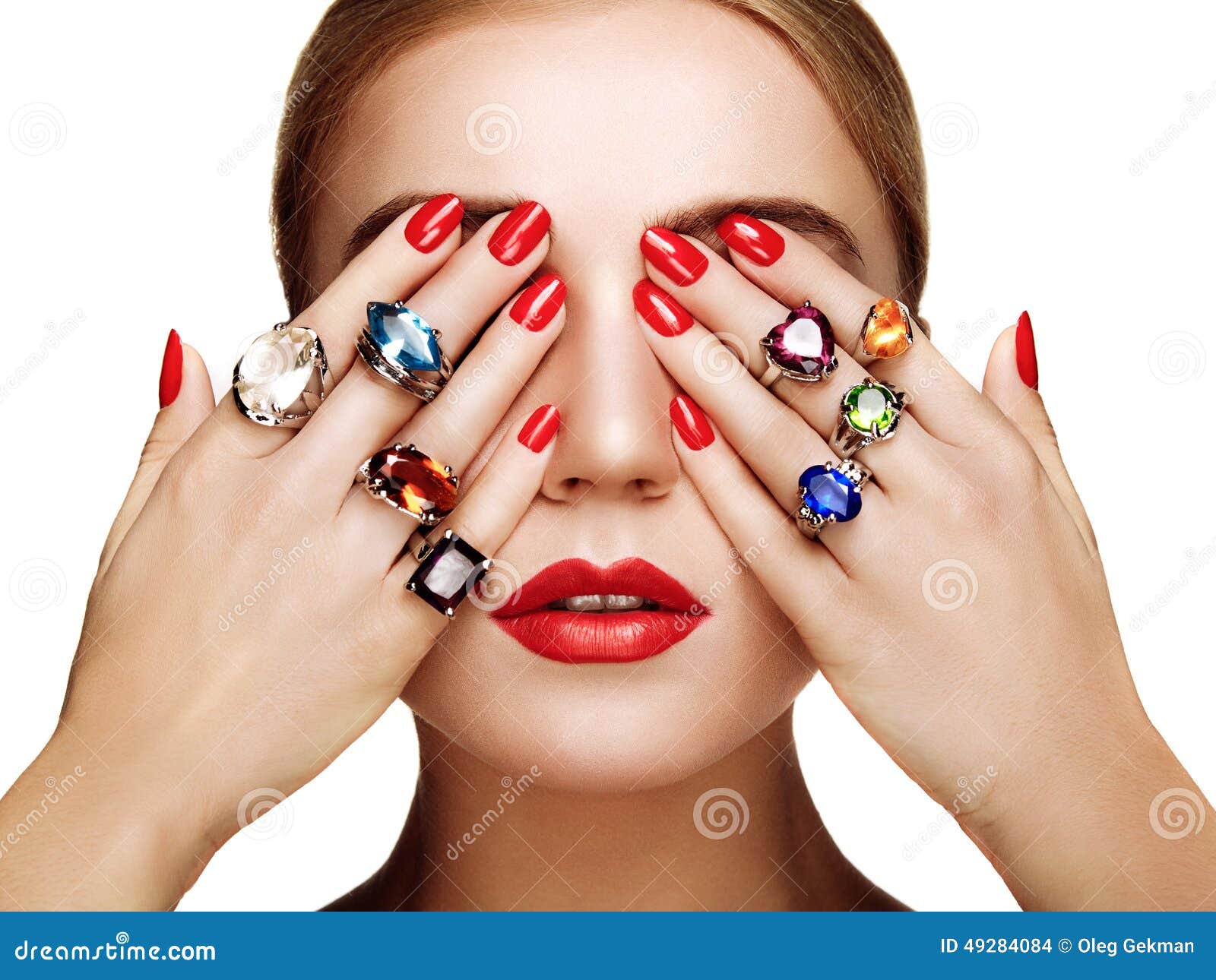 portrait of beautiful woman with jewelry