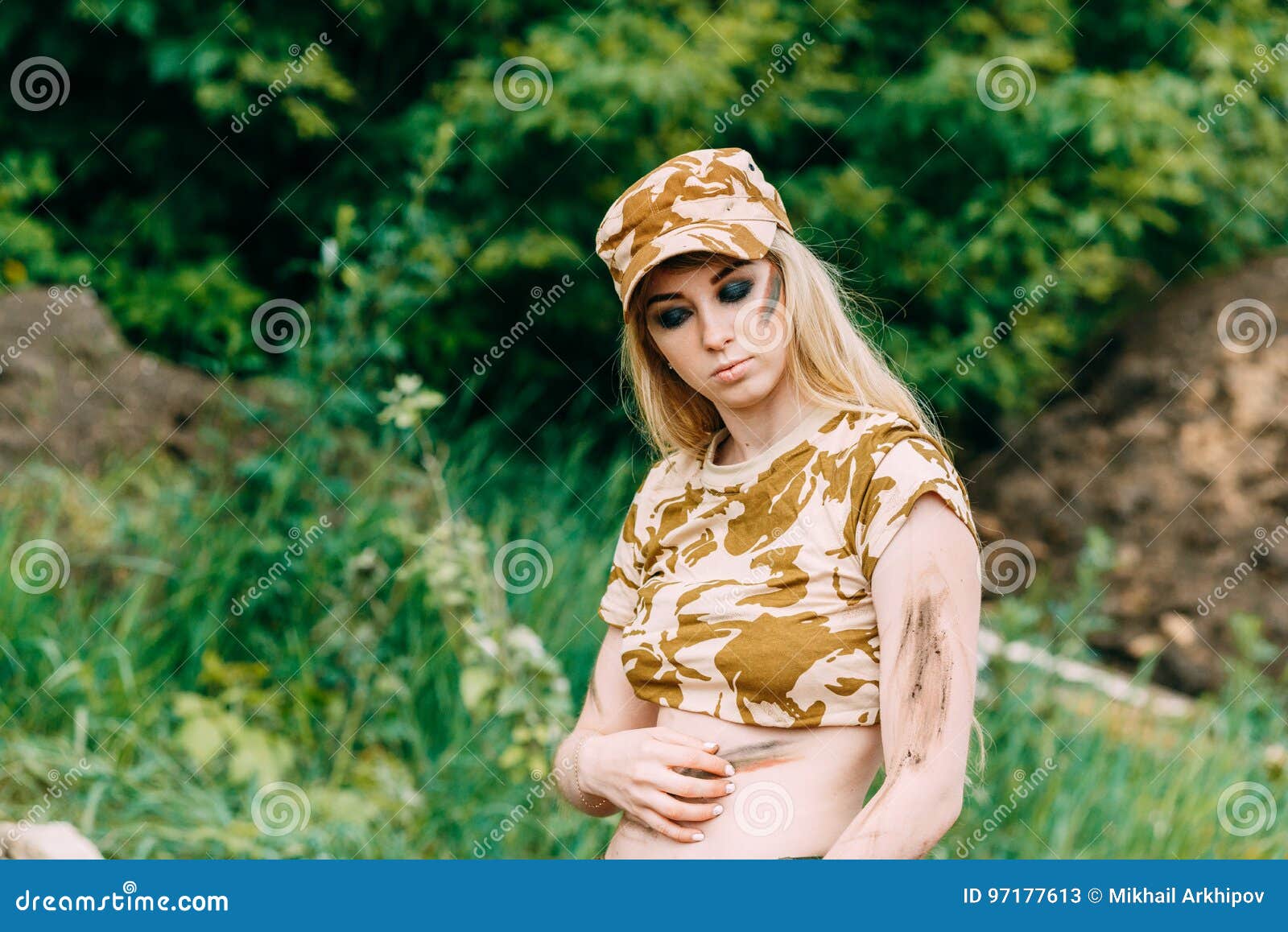 Portrait Beautiful Woman Soldier or Private Military Contractor Stock Image  - Image of officer, military: 97177613