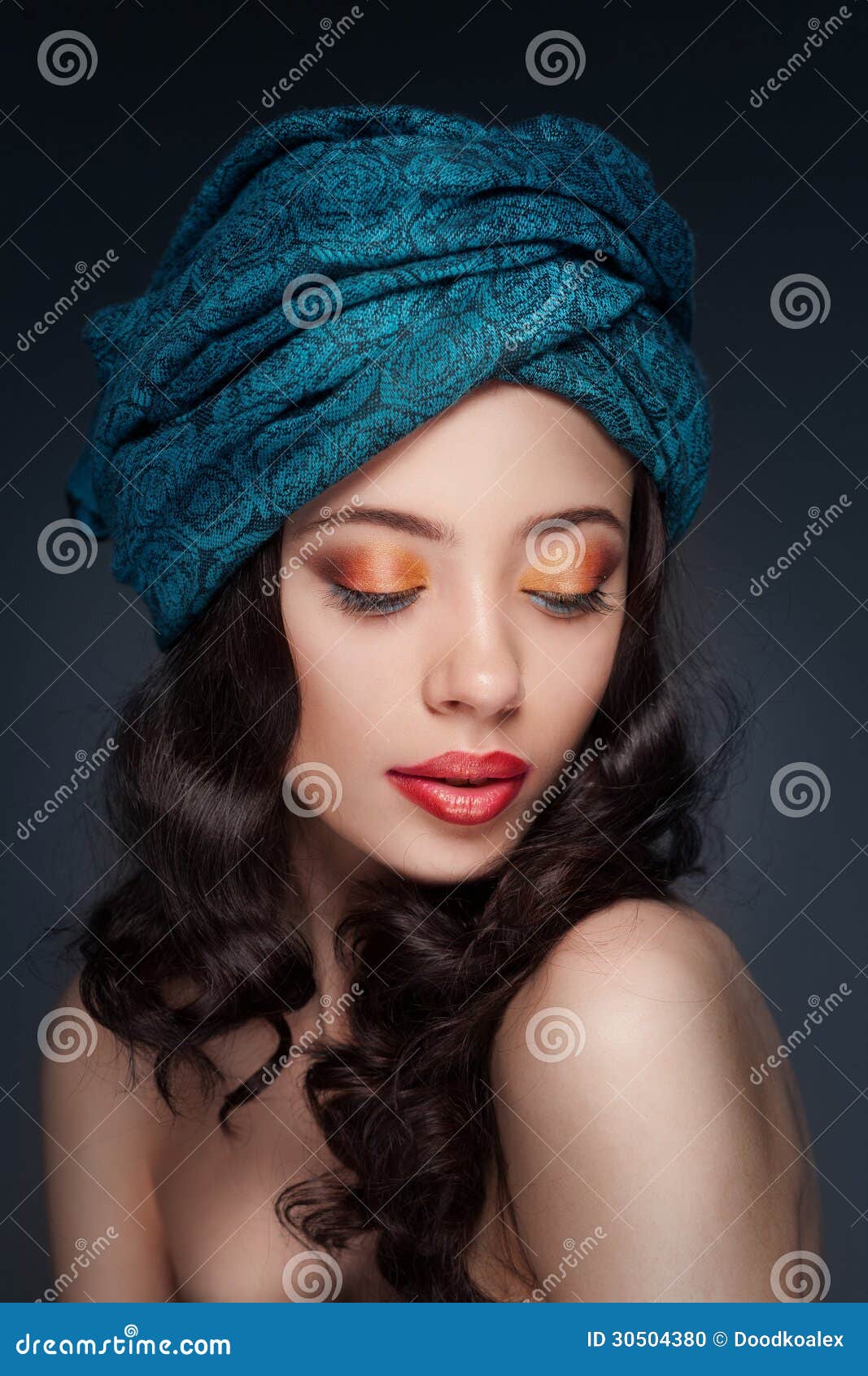 portrait of a beautiful woman in turban