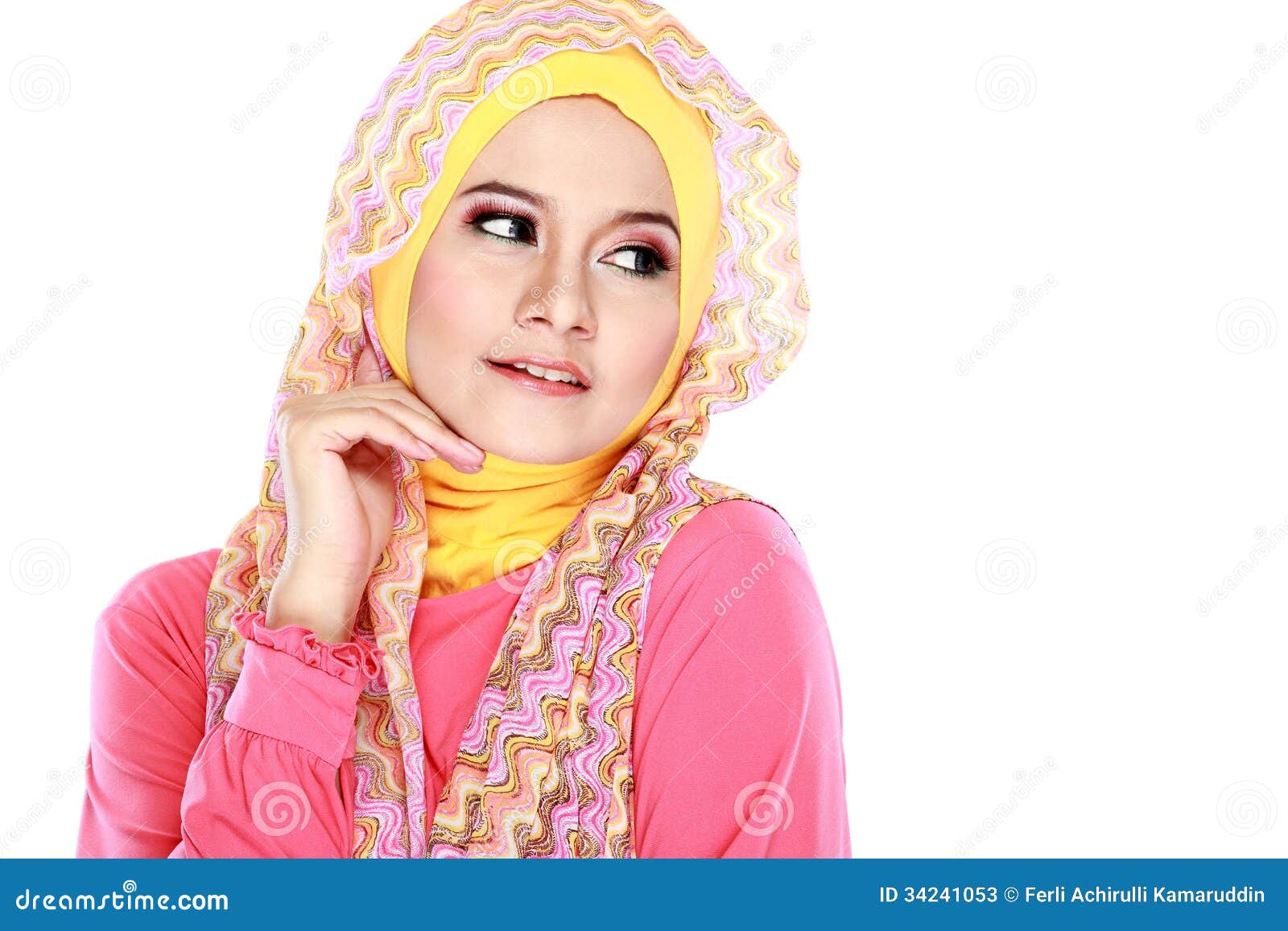 Portrait Of Beautiful Woman Wearing Hijab Stock Photos 