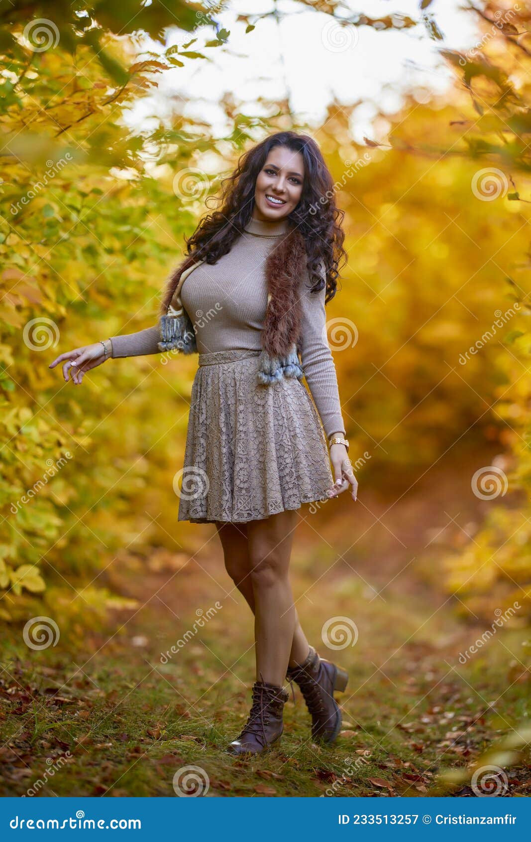 Portrait of a Beautiful Woman in the Woods Stock Image - Image of park ...
