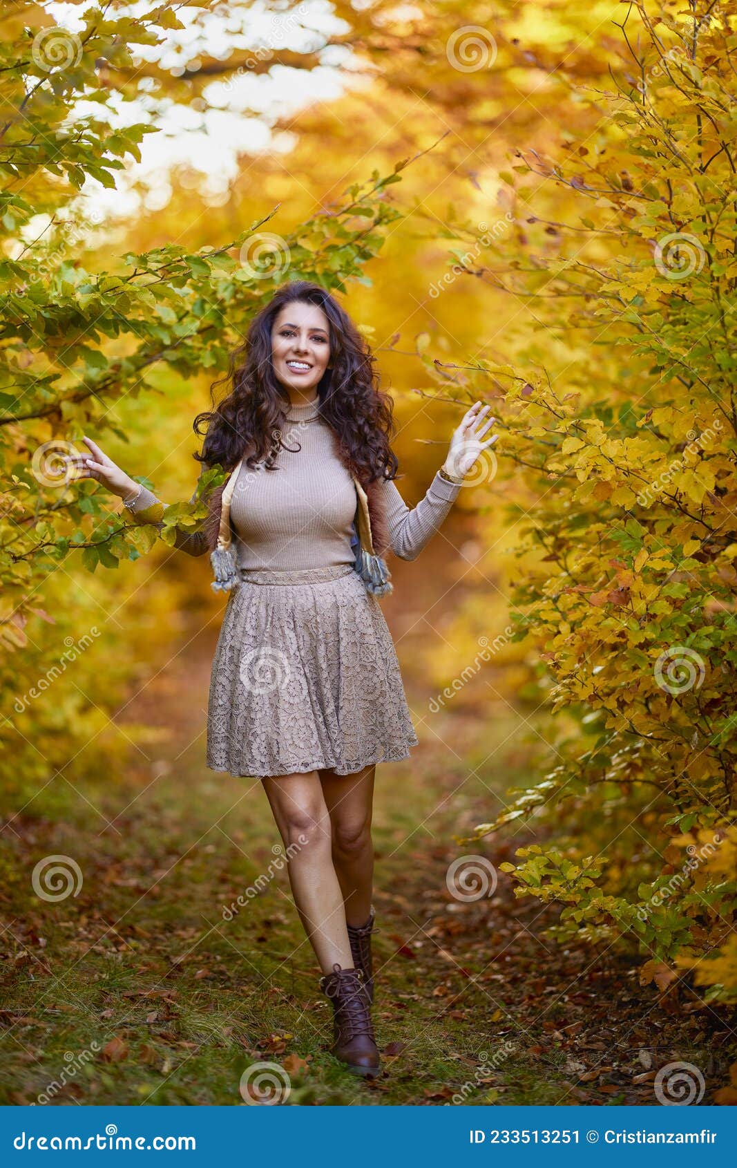 Portrait of a Beautiful Woman in the Woods Stock Image - Image of ...