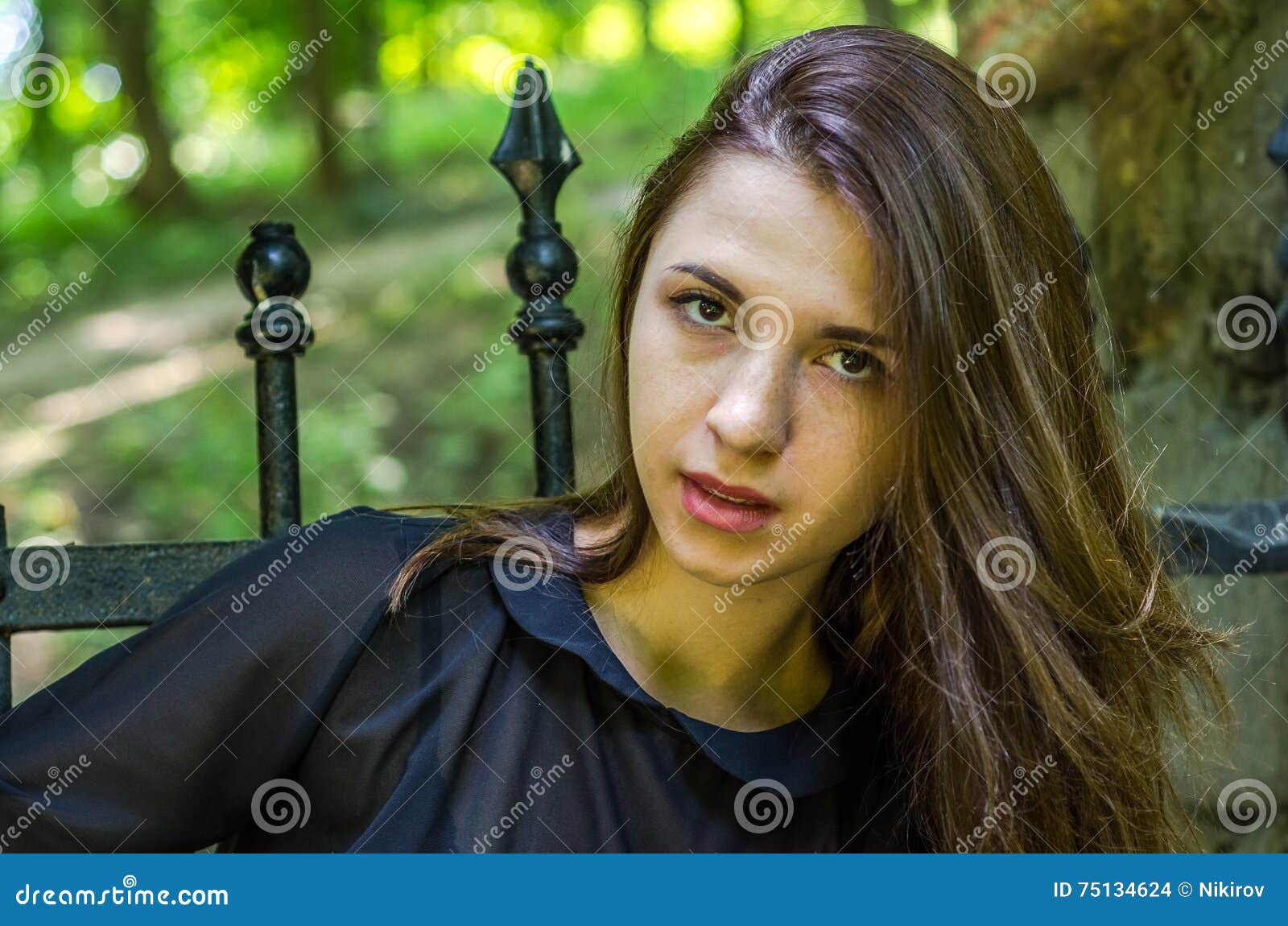 Portrait Of A Beautiful Young And Attractive Teen Girl With Long Hair