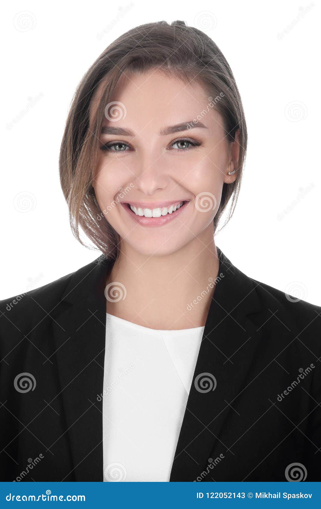 Portrait of a Beautiful Young Businesswoman with a Smile and Beautiful ...