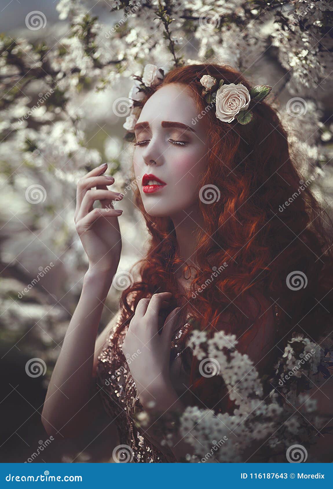 Sensual Woman Flower Bra Sensual Spring Stock Photo 1533889217