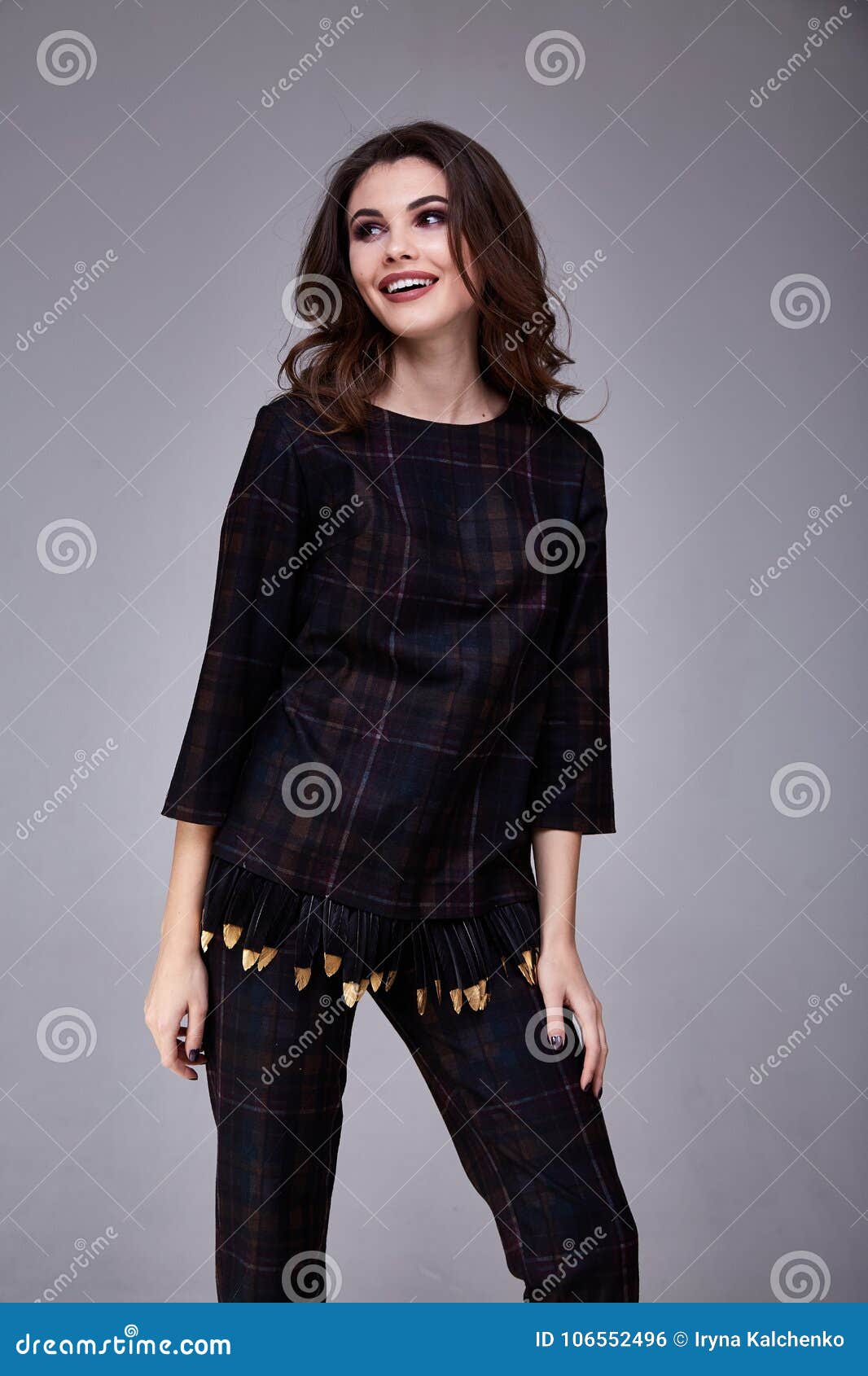 Portrait of a Beautiful Young Woman Tender Smile Cute Face Stock Photo ...